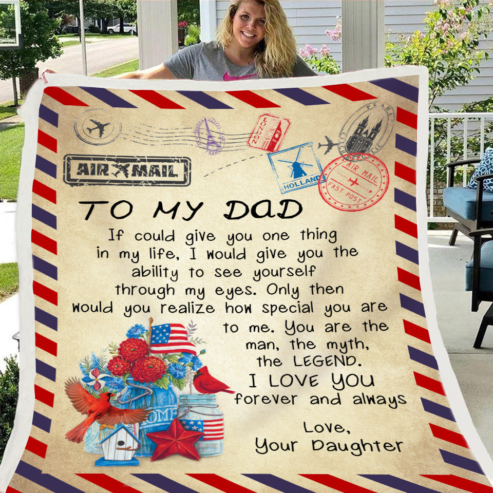 Fleece Blanket to My Daughter Son Wife Letter Printed Quilts Air Mail Blankets Positive Encourage and Love GiftsDrop Ship