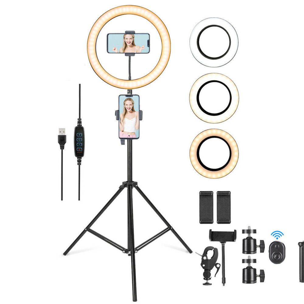 LED Ring Light With Phone Tripod Stand Kit 10&quot;
