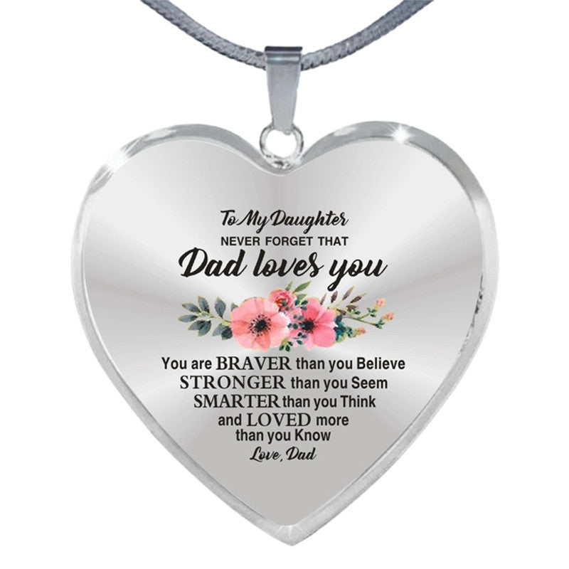 Mom And Daughter Necklace Peach Heart