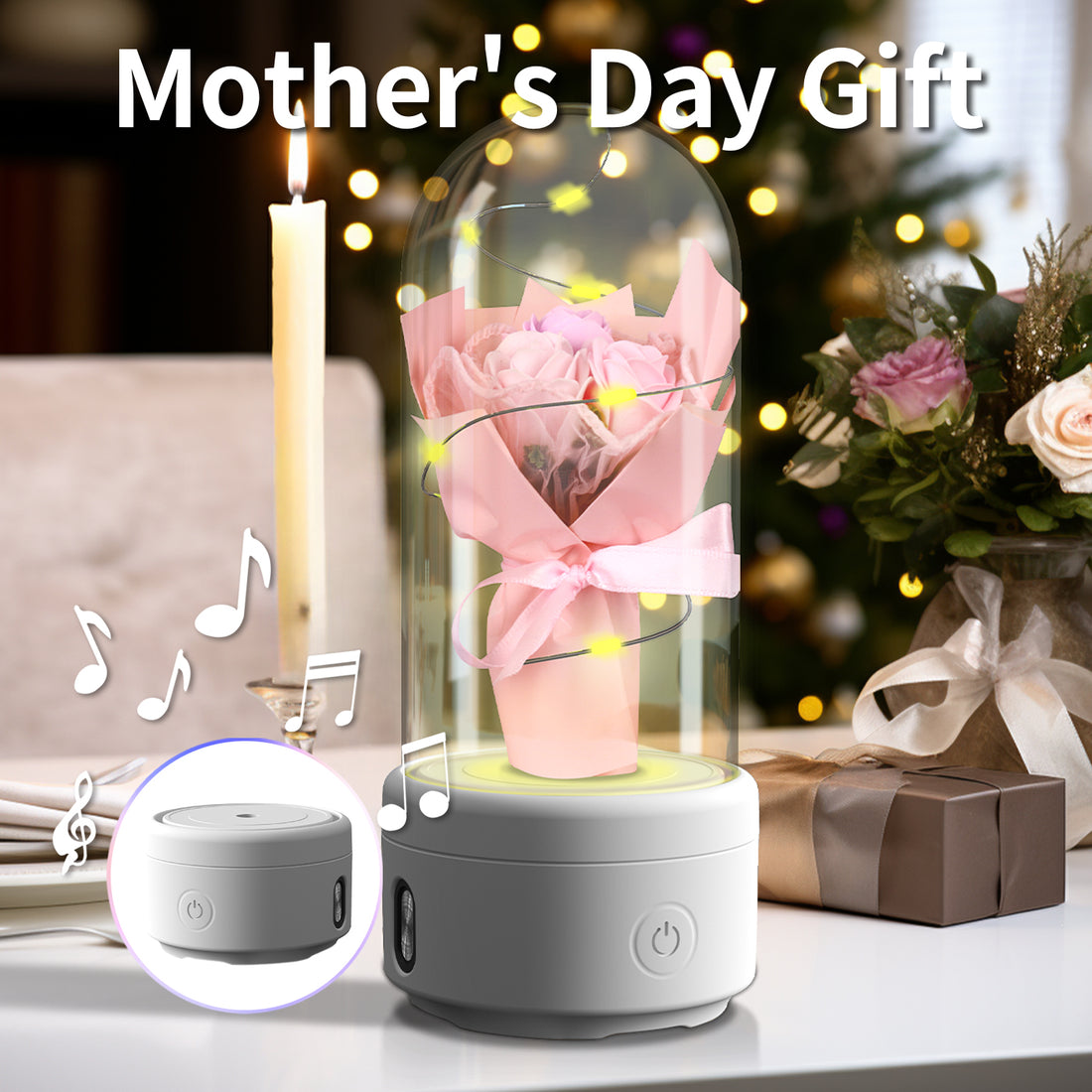 Creative 2 In 1 Bouquet LED Light And Bluetooth Speaker Mother&