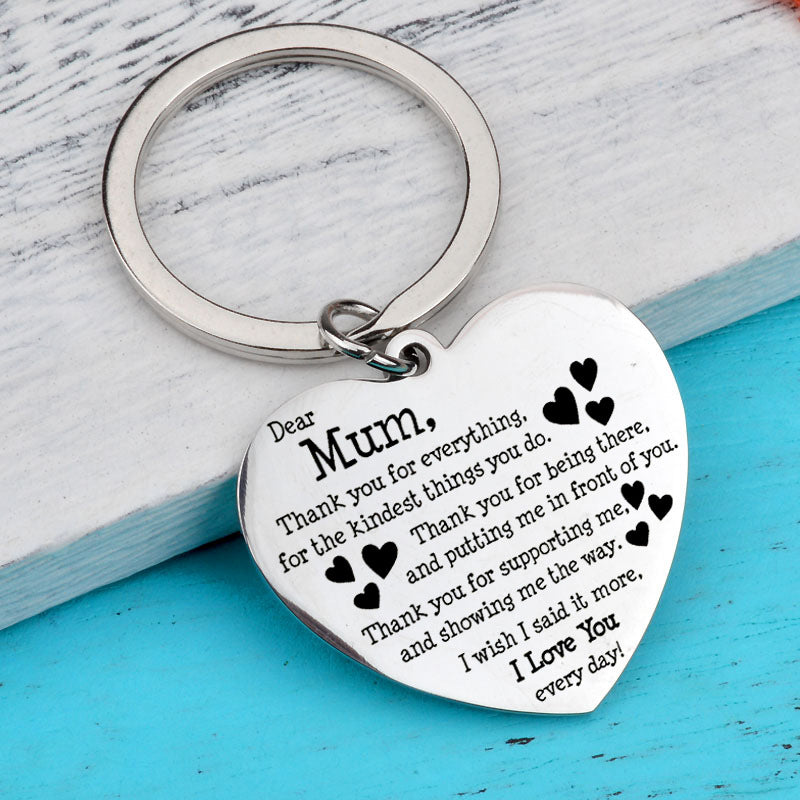 MUM Thank You For Everthing Thanksgiving Gift Stainless Steel Keychain