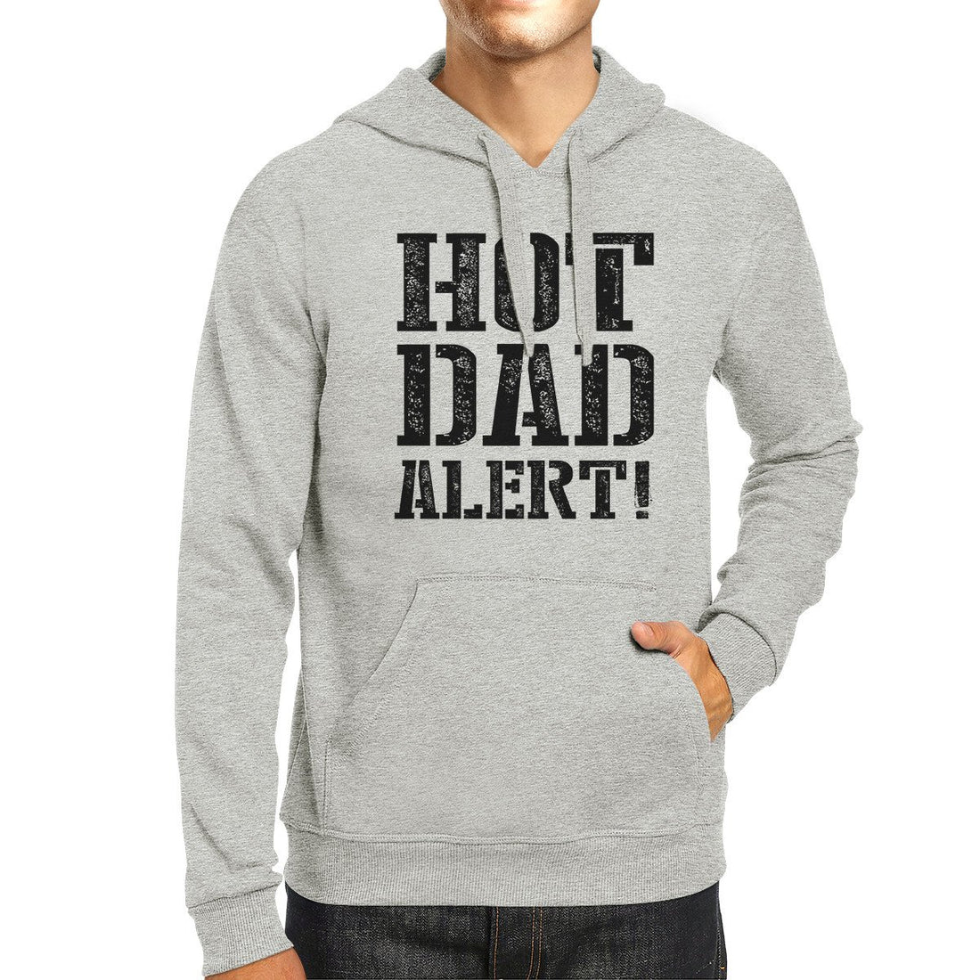 Hot Dad Alert Unisex Grey Hoodie Cute Fathers Day